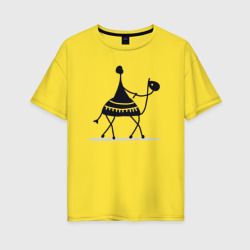 Женская футболка хлопок Oversize Бедуин на верблюде