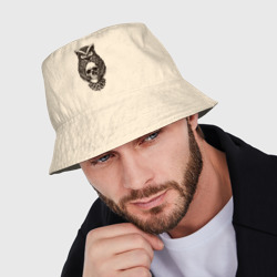 Мужская панама хлопок Сова на черепе - фото 2