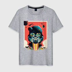 Мужская футболка хлопок Космодесантник и планеты Helldivers art