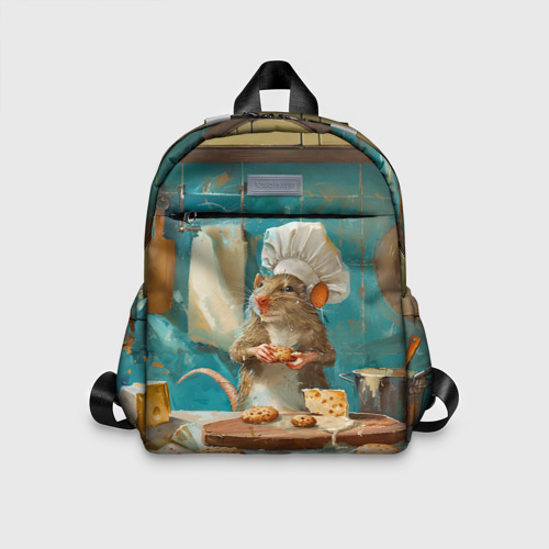 Детский рюкзак 3D Крыса шеф повар на кухне