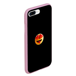 Чехол для iPhone 7Plus/8 Plus матовый Объемный влюблённый смайл улыбка с языком черном - фото 2