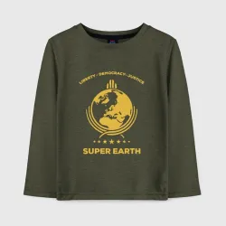 Детский лонгслив хлопок Super earth
