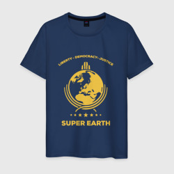 Super earth – Мужская футболка хлопок с принтом купить со скидкой в -20%
