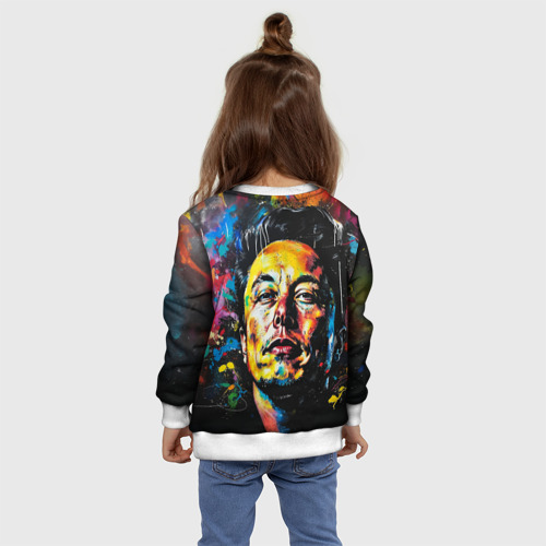 Детский свитшот 3D Граффити портрет Илона Маска, цвет 3D печать - фото 8