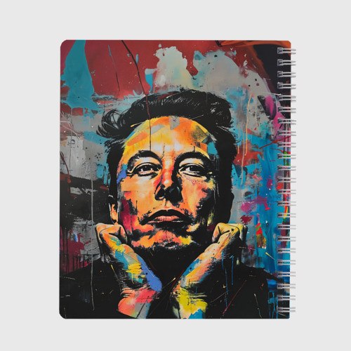 Тетрадь Илон Маск граффити портрет, цвет точка - фото 2