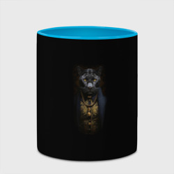 Кружка с полной запечаткой Ягуар в костюме на черном фоне - фото 2