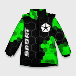Зимняя куртка для девочек 3D Jeep green sport hexagon