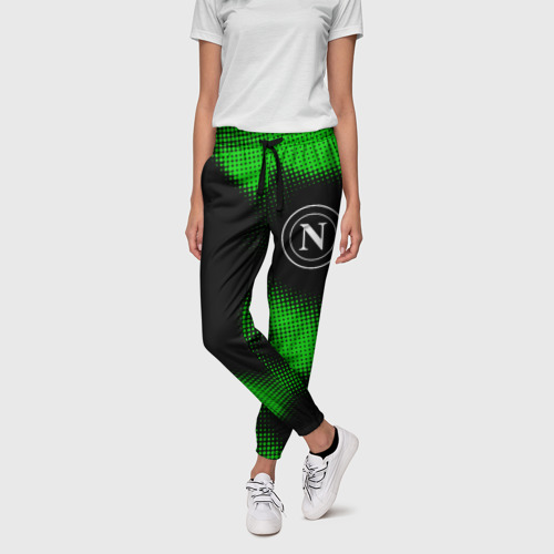 Женские брюки 3D с принтом Napoli sport halftone, фото на моделе #1
