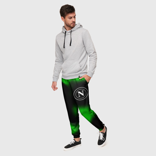 Мужские брюки 3D с принтом Napoli sport halftone, фото на моделе #1