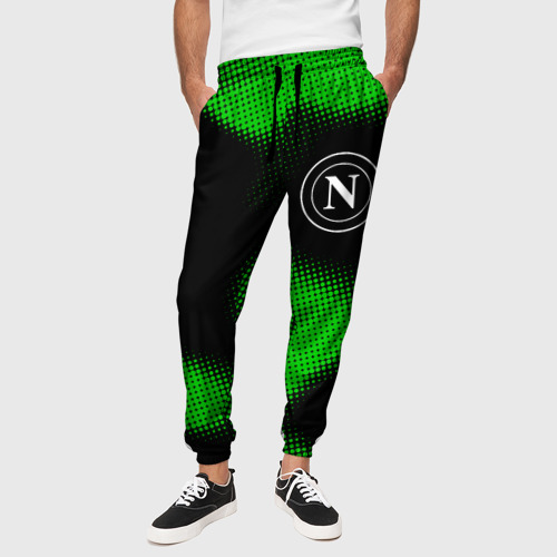 Мужские брюки 3D с принтом Napoli sport halftone, вид сбоку #3