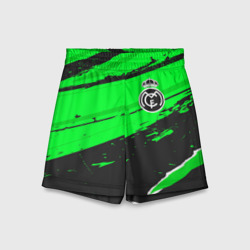 Детские спортивные шорты 3D Real Madrid sport green