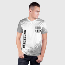Мужская футболка 3D Slim Barcelona sport на светлом фоне вертикально - фото 2