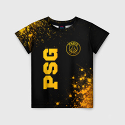 Детская футболка 3D PSG - gold gradient вертикально
