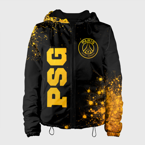 Женская куртка 3D PSG - gold gradient вертикально, цвет черный