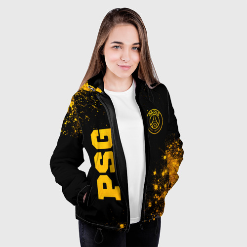 Женская куртка 3D PSG - gold gradient вертикально, цвет черный - фото 4