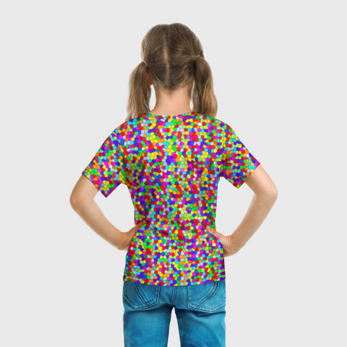 Детская футболка 3D Разноцветная мелкая мозаика, цвет 3D печать - фото 6