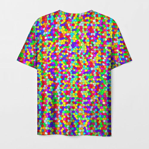 Мужская футболка 3D Разноцветная мелкая мозаика, цвет 3D печать - фото 2