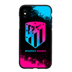 Чехол для iPhone XS Max матовый Atletico Madrid - neon gradient