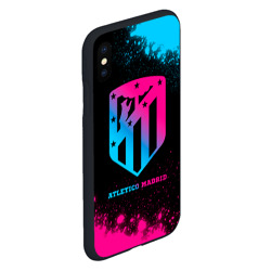 Чехол для iPhone XS Max матовый Atletico Madrid - neon gradient - фото 2