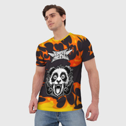 Мужская футболка 3D Babymetal рок панда и огонь - фото 2