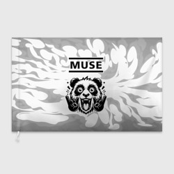 Флаг 3D Muse рок панда на светлом фоне