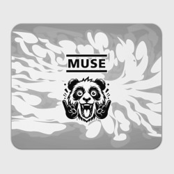 Прямоугольный коврик для мышки Muse рок панда на светлом фоне