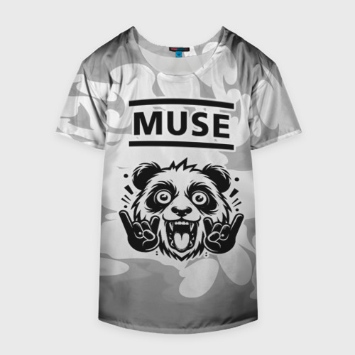 Накидка на куртку 3D Muse рок панда на светлом фоне, цвет 3D печать - фото 4