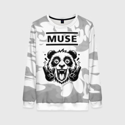 Женский свитшот 3D Muse рок панда на светлом фоне