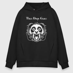 Мужское худи Oversize хлопок Three Days Grace rock panda