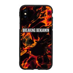 Чехол для iPhone XS Max матовый Breaking Benjamin red lava