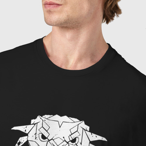 Мужская футболка хлопок Знак школы грифона с потертостями - Ведьмак 3, цвет черный - фото 6
