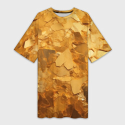 Платье-футболка 3D Золотые хлопья