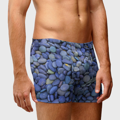 Мужские трусы 3D Камни голубые, цвет 3D печать - фото 3