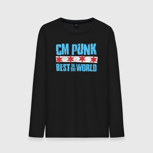 Мужской лонгслив хлопок Cm Punk - Best in the World, цвет черный