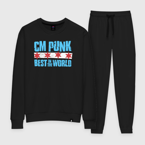 Женский костюм хлопок с принтом Cm Punk - Best in the World, вид спереди #2