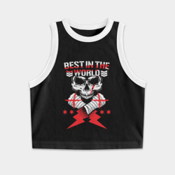 Женская укороченная майка-топ хлопок Cm Punk Bullet Club