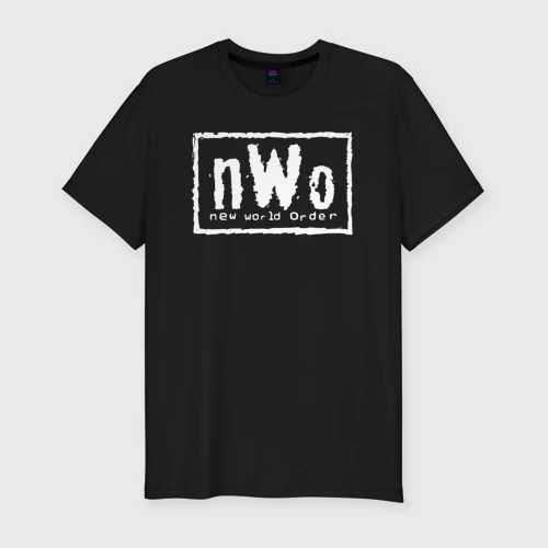Мужская футболка хлопок Slim с принтом New World Order, вид спереди #2