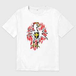 Женская футболка хлопок Oversize Герб Радовида - рисунок Геральда из квеста