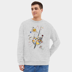 Мужской свитшот oversize без начеса хлопок Кандинский Деликатная напряженность - фото 2