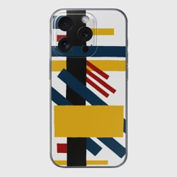 Чехол для iPhone 15 Pro Max силиконовый с защитой камеры Малевич супрематизм конструктивизм