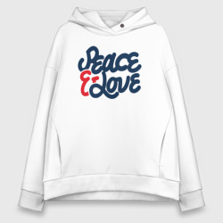 Женское худи Oversize хлопок Love peace