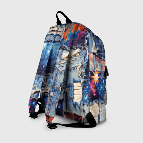 Рюкзак 3D с принтом Звездный небосвод - пэчворк, вид сзади #1
