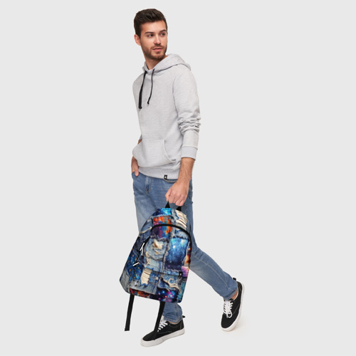 Рюкзак 3D с принтом Звездный небосвод - пэчворк, фото #5