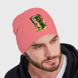 Мужская шапка демисезонная Beersaur - fantasy ai art meme - фото 2