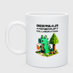 Кружка керамическая Collaboration of Minecraft and beersaur - ai art