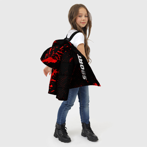 Зимняя куртка для девочек 3D с принтом Citroen red sport tires, фото #4