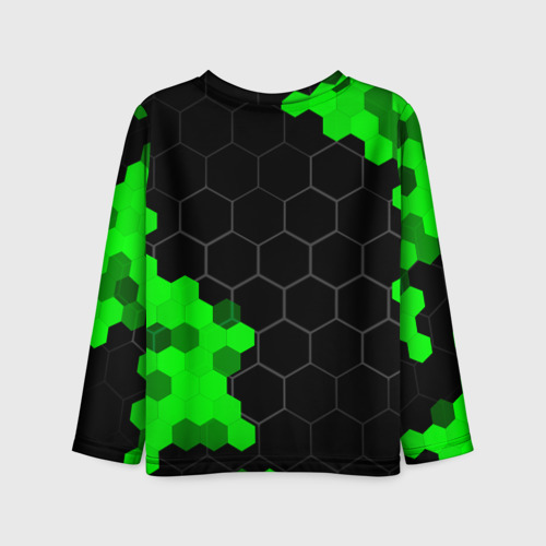 Детский лонгслив 3D Peugeot green sport hexagon, цвет 3D печать - фото 2