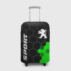 Чехол для чемодана 3D Peugeot green sport hexagon