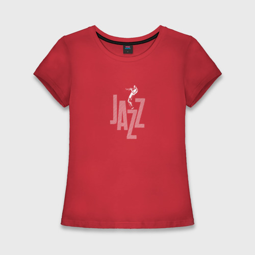 Женская футболка хлопок Slim Jazz from Miles Davis, цвет красный