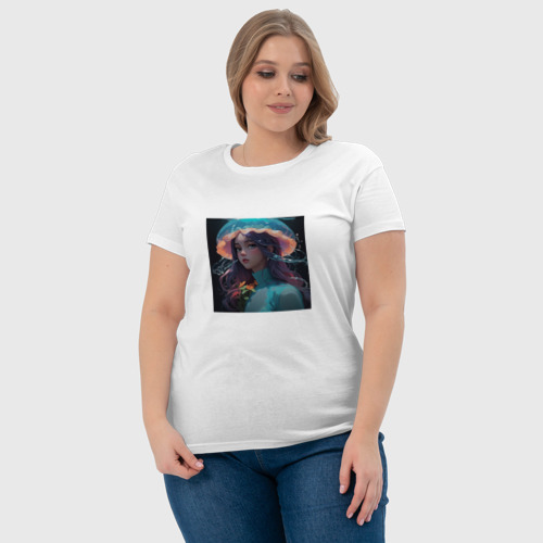 Женская футболка хлопок с принтом Принцесса - медуза, фото #4